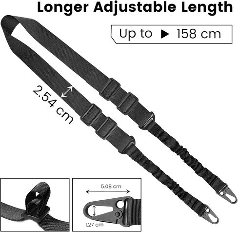 CVLIFE Two Points Sling with Length Adjuster Traditional Sling with Metal Hook for Outdoors 2 Pack in Saudi Arabia
