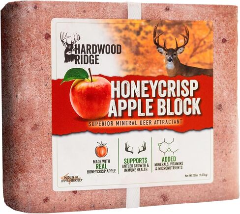 Deer Salt Lick Block, Made with Real Honeycrisp Apple – Wildlife Long-Lasting Attractant – Natural Feed with Essential Minerals for Antler Growth & Herd Health – 20 lb in Saudi Arabia