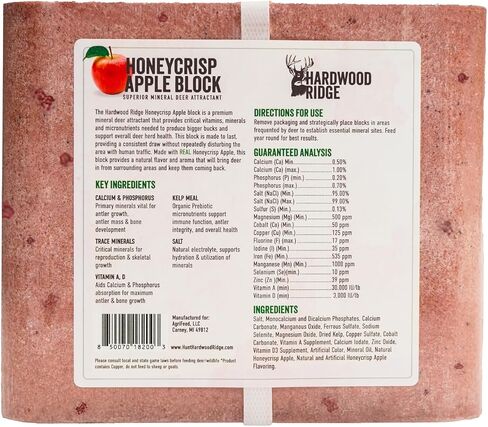 Deer Salt Lick Block, Made with Real Honeycrisp Apple – Wildlife Long-Lasting Attractant – Natural Feed with Essential Minerals for Antler Growth & Herd Health – 20 lb in Saudi Arabia