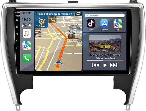 لترقية راديو Toyota Camry 2015-2017: استبدال ستيريو السيارة Android 14 مع CarPlay اللاسلكي Android Auto - 10.2 بوصة تعمل باللمس وحدة رئيسية GPS للملاحة 2G + 32G in Kuwait