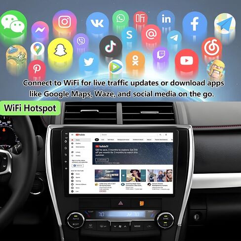 for Toyota Camry Radio Upgrade 2015-2017: Android 14 Car Stereo Replacement with Wireless CarPlay Android Auto - 10.2 Inch Touchscreen Head Unit GPS Navigation 2G+32G in Saudi Arabia