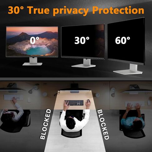 24 Inch Privacy Screen Filter for 16:9 Widescreen Monitor - Anti-Glare, Blue Light Blocking, Easy Installation | Desktop PC Privacy Shield in Saudi Arabia