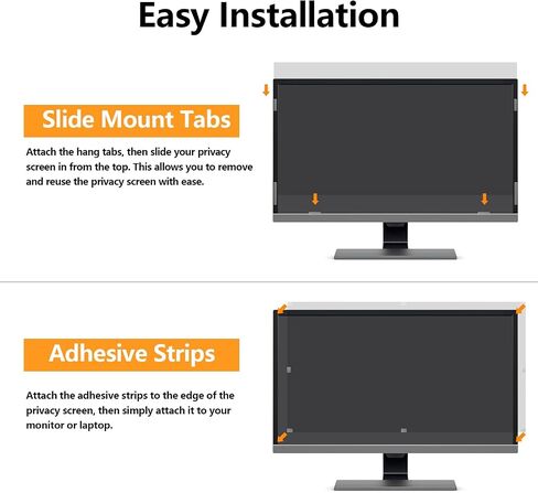 24 Inch Privacy Screen Filter for 16:9 Widescreen Monitor - Anti-Glare, Blue Light Blocking, Easy Installation | Desktop PC Privacy Shield in Saudi Arabia