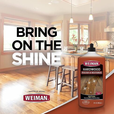 Weiman Wood Floor Polish and Restorer 32 Ounce (2 Pack) - High-Traffic Hardwood Floor, Natural Shine, Removes Scratches, Leaves Protective Layer in Saudi Arabia