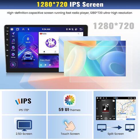 ستيريو سيارة 8Core 6G+128G لسيارة Kia Sportage 2010-2016 مع Carplay Android Auto، مشغل سيارة بشاشة لمس IPS 9 بوصة، 59UI Bluetooth 5.0 GPS WiFi FM/RDS DSP SWC كاميرا احتياطية in Kuwait