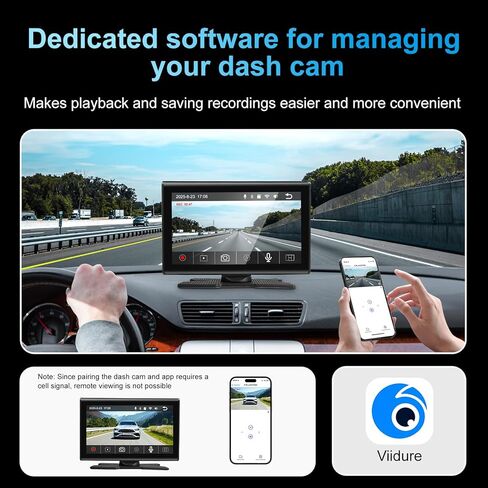 7" Wireless CarPlay Screen for Car- 4K Touchscreen, 4K Dash Cam &1080P Rear Camera，64GB SD Card，Apple CarPlay & Android Auto, Bluetooth, GPS, Voice Control, Plug-and-Play with FM/AUX/Mirror Link in Kuwait