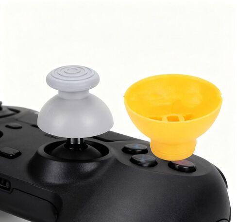 10 قطع من عصا التحكم التناظرية، عصا التحكم، غطاء الإبهام لوحدة تحكم نينتندو جيم كيوب NGC، أصفر ورمادي in Kuwait