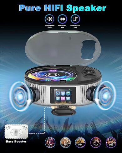 Portable CD Player with Dual Stereo Speakers, 4000mAh Rechargeable Desktop Bluetooth 5.3 Boombox for Home & Car, FM Radio, LCD Screen, AUX/USB/Headphone Jack in Kuwait