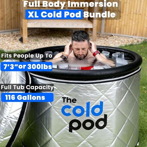 Ice Bath Tub for Athletes with Lid: Cold Plunge Tub for Recovery 75CM, 4 Layers Portable Ice Bath Barrel Plunge Pool by The Cold Pod in Saudi Arabia