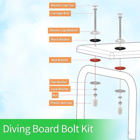 WEST ORGIN 67-209-911-SS Mounting Kit for Pool Diving Board Replacement for Two Hole Residential Diving Board in Saudi Arabia