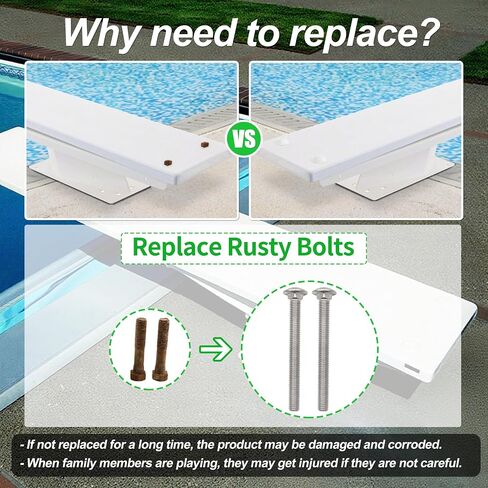 WEST ORGIN 67-209-911-SS Mounting Kit for Pool Diving Board Replacement for Two Hole Residential Diving Board in Saudi Arabia