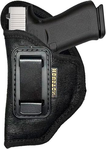 حافظة مسدس هيوستن للمسدسات الصغيرة - حافظة حمل مخفية من الجلد البيئي IWB لـ Glk 42 43 Sig P365 Hellcat Kahr PM45 Makarov KelTec PF9 P11 - حزام داخلي مناسب مع مشبك معدني in Kuwait