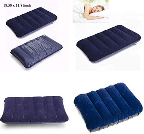 Inflatable Camping Travel Pillow, Lightweight Compressible Foldable Portable Break Pillow (Blue, ONE Size) in Saudi Arabia