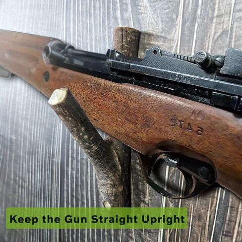 FIREHOOK Gun Rack Wall Mount, Natural Hardwood Gun Racks for Rifle Bow, Handmade Gun Wall Mount for Shotguns with Wider Buttstocks/Accessories,Rifle Rack for Storage Display in Saudi Arabia
