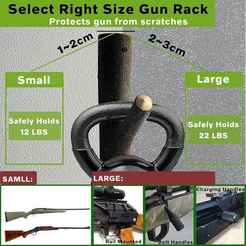 FIREHOOK Gun Rack Wall Mount, Natural Hardwood Gun Racks for Rifle Bow, Handmade Gun Wall Mount for Shotguns with Wider Buttstocks/Accessories,Rifle Rack for Storage Display in Saudi Arabia