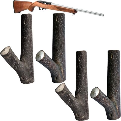 FIREHOOK Gun Rack Wall Mount, Natural Hardwood Gun Racks for Rifle Bow, Handmade Gun Wall Mount for Shotguns with Wider Buttstocks/Accessories,Rifle Rack for Storage Display in Saudi Arabia