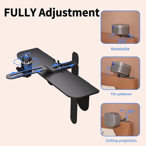 حامل جهاز عرض عالمي من Suptek - دعامة دوارة وإمالة 360 درجة لجانب السرير والأريكة والطاولة - قاعدة توصيل قوية بخيط 1/4 بوصة - تعمل مع معظم أجهزة العرض الصغيرة والكاميرات ومشابك الهاتف (PR001CP) in Kuwait