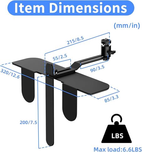 حامل جهاز عرض عالمي من Suptek - دعامة دوارة وإمالة 360 درجة لجانب السرير والأريكة والطاولة - قاعدة توصيل قوية بخيط 1/4 بوصة - تعمل مع معظم أجهزة العرض الصغيرة والكاميرات ومشابك الهاتف (PR001CP) in Kuwait