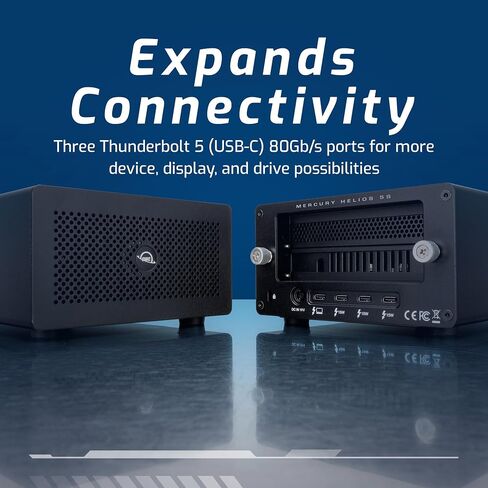OWC Mercury Helios 5S Thunderbolt™ 5 (USB-C) External PCIe and Connectivity Expansion Solution with 3 TB5 80GB Ports in Saudi Arabia