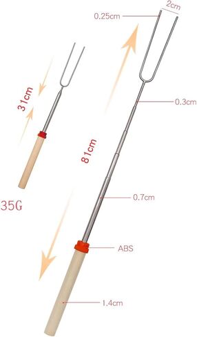 Smores Sticks for Fire Pit Long - Marshmallow Roasting Sticks Smores Kit - Smore Skewers Hot Dog Fork Campfire Cooking Equipment, Camping Essentials Gear Outdoor Accessories 32" (Yellow+Blue) in Saudi Arabia