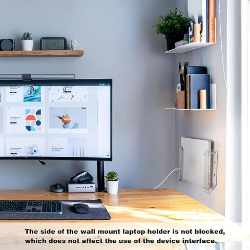 Wall Mount Laptop Holder | Clear Acrylic Universal Anti-Scratch Home Supplies,Wall Desk Laptop Holder,for Keyboards Tablets Indoor Study Selfies Photos RV Daily Travel Work Offices in Saudi Arabia