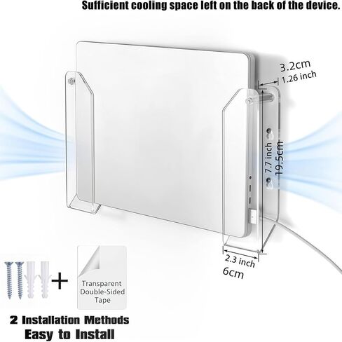 Laptop Wall Mount - Clear Acrylic Adhesive Anti-Scratch Offices Supplies,Desk Laptop Holder,for Keyboards Tablets Indoor Study Selfies Photos RV Daily Travel Work Offices in Saudi Arabia
