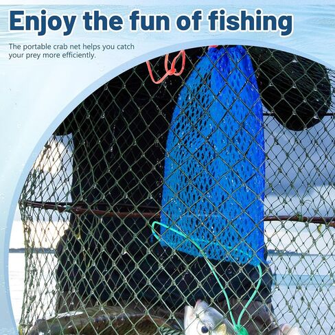 Bait Storage, Portable Folding Crabbing Equipment, Outdoor Fish Trap & Shrimp Net, Fishing Accessories for Crawfish, Minnow & Lobster in Saudi Arabia