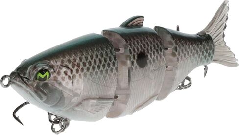 Strike King Lew's MachShad Fishing Lure, Lipless Jointed Swimbait, Realistic Swimming Action, Slow Sinking, Size 4 Mustad KVD Elite Short Triple Grip Treble Hooks in Saudi Arabia
