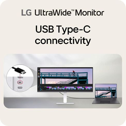 LG 34U530A-W 34-inch UltraWide WFHD (2560 x 1080) IPS Wide Computer Monitor, 100Hz, VESA DisplayHDR 400, HDMI, DisplayPort, USB Type-C, Tilt/Height/Swivel Stand, White in Saudi Arabia