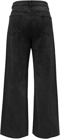 EMMIOL Wide Leg Jeans for Women, Mid Rise Baggy Jeans Plus Size Boyfriends Denim Pants, Y2K Vintage Style in Saudi Arabia