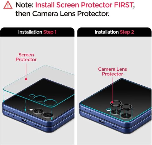 Spigen Camera Lens Screen Protector [GlasTR EZ Fit Optik Pro] Designed for Galaxy Z Flip 7 [Case Friendly] - 2 Pack in Saudi Arabia