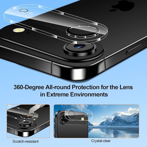 [1-Second Auto-Install] QHOHQ 3 Pack Privacy Screen Protector for iPhone Air+3 Pack Camera Lens Protector,25° Anti Spy Tempered Glass for iPhone 17 Air,[12FT Military Grade Shatterproof],Case Friendly in Kuwait