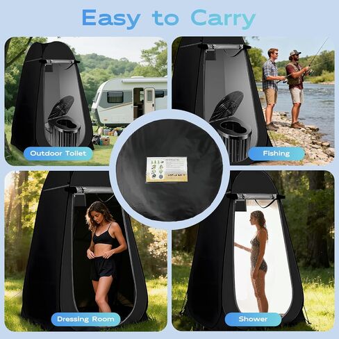 مرحاض للتخييم مع خيمة خصوصية منبثقة، قعادة قابلة للطي محمولة في الهواء الطلق، غرفة تبديل الملابس لخيمة الاستحمام مع حقيبة حمل للسفر RV والشاحنة والشاطئ وصيد الأسماك in Kuwait