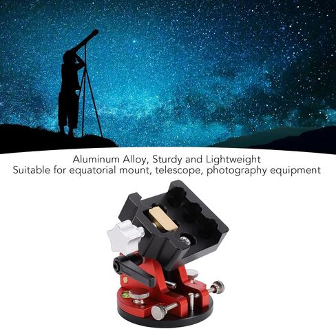 GOWENIC Latitude Adjustment Seat Aluminum Alloy Equatorial Wedge Latitude Base with 1/4", M6, M8 Interfaces, 33.1LB Load Capacity (Red) in Saudi Arabia