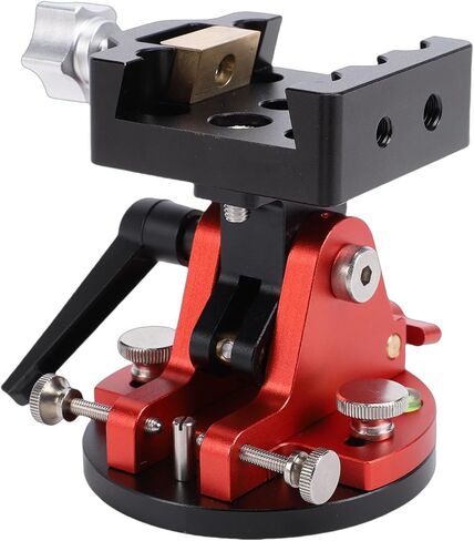 GOWENIC Latitude Adjustment Seat Aluminum Alloy Equatorial Wedge Latitude Base with 1/4", M6, M8 Interfaces, 33.1LB Load Capacity (Red) in Saudi Arabia