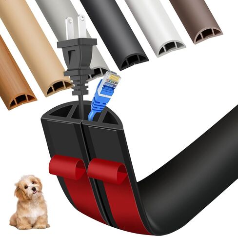 Floor Cord Cover, Floor Cable Cover, Cord Hider Floor, Soft PVC Self Adhesive, Extension Cord Covers for Floor, Prevent Cable Trips,for Offices, Gyms, Exhibitions (Brown, 1.97" x 4feet) in Saudi Arabia