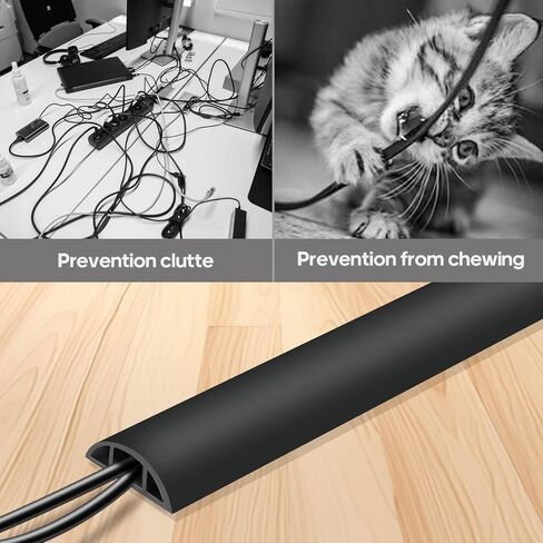 Floor Cord Cover, Floor Cable Cover, Cord Hider Floor, Soft PVC Self Adhesive, Extension Cord Covers for Floor, Prevent Cable Trips,for Offices, Gyms, Exhibitions (Brown, 1.97" x 4feet) in Saudi Arabia