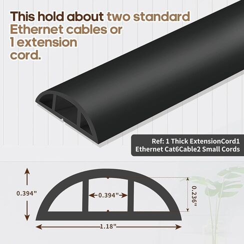 Floor Cord Cover, Floor Cable Cover, Cord Hider Floor, Soft PVC Self Adhesive, Extension Cord Covers for Floor, Prevent Cable Trips,for Offices, Gyms, Exhibitions (Brown, 1.97" x 4feet) in Saudi Arabia