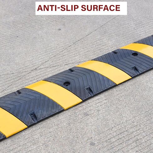 Orangestar Speed Bumps 2-Pack, 6FT Heavy Duty Rubber Driveway Bump with 8 Screws for Asphalt, Concrete, Gravel, 2-Channel Cable Protector in Saudi Arabia