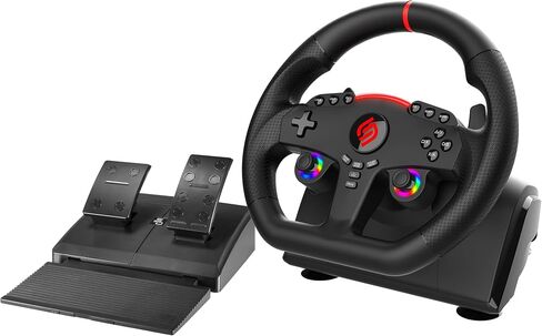 SUBSONIC - Superdrive GT270 Racing Wheel, 270° Rotation, LED Illuminated Controls, Pedals, Compatible with Switch/Xbox/PS4/PC - Black in Saudi Arabia