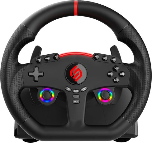 SUBSONIC - Superdrive GT270 Racing Wheel, 270° Rotation, LED Illuminated Controls, Pedals, Compatible with Switch/Xbox/PS4/PC - Black in Saudi Arabia