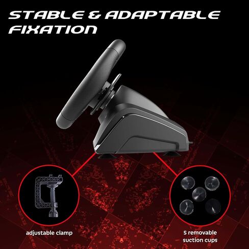 SUBSONIC - Superdrive GT270 Racing Wheel, 270° Rotation, LED Illuminated Controls, Pedals, Compatible with Switch/Xbox/PS4/PC - Black in Saudi Arabia