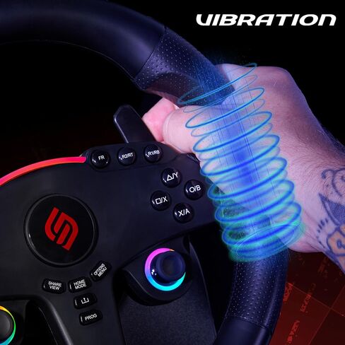 SUBSONIC - Superdrive GT270 Racing Wheel, 270° Rotation, LED Illuminated Controls, Pedals, Compatible with Switch/Xbox/PS4/PC - Black in Saudi Arabia