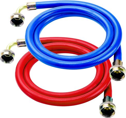 Cenipar 4FT Stainless Steel Washer Hoses Burst Proof 2 Pack - Hot and Cold Water Supply Hoses Fit for ALL Washing Machine - 10 YEARS WARRANTY in Saudi Arabia