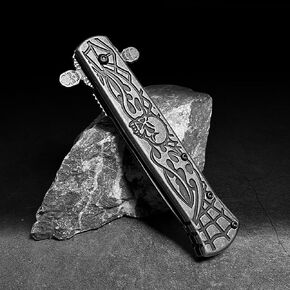 8.6'' Double Blade Folding Pocket Knife with Clip and Aluminum Handle, Cool Pocket Knives for Men, Unique Knives, Outdoor Camping Hunting Hiking EDC Gadgets in Saudi Arabia