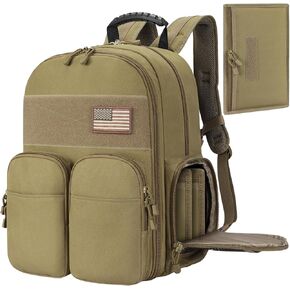 حقيبة ظهر CVLIFE التكتيكية للرجال، حقيبة ظهر مسدس مع حقائب مسدس، حقيبة نطاق مع حقيبة نهارية مقسمة قابلة للإزالة للعمل EDC (أسود، عادي) in Kuwait