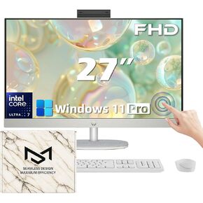 كمبيوتر مكتبي HP الكل في واحد بشاشة لمس FHD مقاس 27 بوصة، مساعد AI، Intel 12-core Ultra 7 155U (Beats i7-1355U)، لوحة مفاتيح وماوس لاسلكي، Wi-Fi 6، Windows 11 Pro (64 جيجابايت رام | 4 تيرابايت SSD) in Kuwait