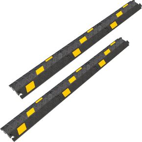 6 Pack 1-Channel Rubber Cable Protector Ramp, 17" x 6" x 1.3" inch Interlocking Floor Wire Cord Cable Cover, Visible at Night, Durable Rubber Speed Bump Hump Ramp (1-Channel 6 Pack) in Kuwait