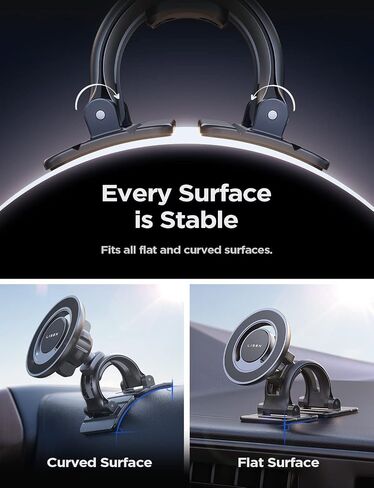LISEN for MagSafe Car Mount [360° Rotation] Magnetic Phone Holder for Car Vent Phone Mount, Hands Free Phone Mount for Car Accessories, Phone Car Mount for iPhone Includes Vent/Dashboard Mount, Black in Saudi Arabia