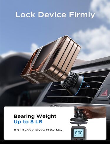 LISEN for MagSafe Car Mount [360° Rotation] Magnetic Phone Holder for Car Vent Phone Mount, Hands Free Phone Mount for Car Accessories, Phone Car Mount for iPhone Includes Vent/Dashboard Mount, Black in Saudi Arabia